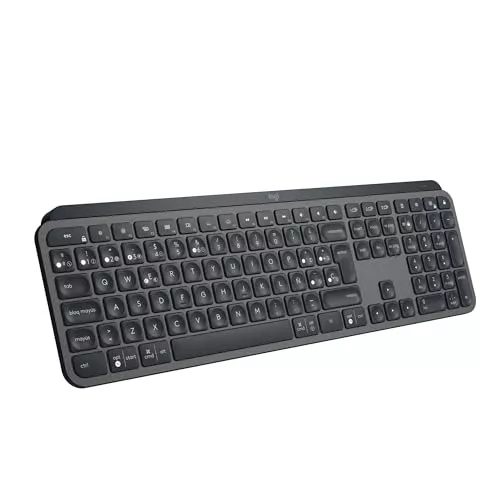 Logitech MX Keys S Teclado inalámbrico, Perfil Bajo,Escritura Fluida Precisa Silenciosa, Teclas Programables,Iluminación, Bluetooth, Carga USB C,para Windows, Linux, Chrome, Mac, QWERTY Español - Gris