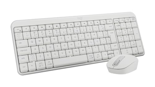 Logitech MK250 Combo Teclado Compacto y Mouse Inalámbricos Bluetooth para Windows, Batería de 12 Meses - Color Blanco
