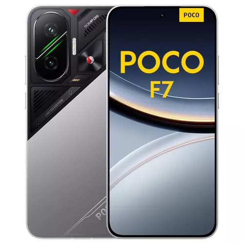 XIAOMI POCO F7 - Smartphone de 12+256GB, Cámara Sony de 50 MP con OIS, Pantalla AMOLED de 6,83'' 1.5K a 120Hz, Snapdragon 8s Gen 4, Hypercharge 90W, Cargador no Incluido, Plata (Versión ES)