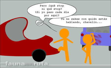 fauna en ruta: actitud soberbia del conductor