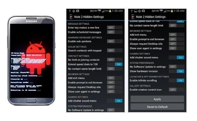 Note 2 Hidden Settings
