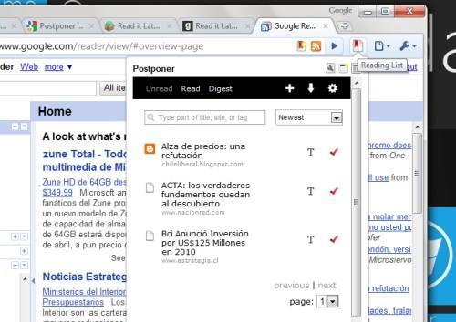 Postponer, el Read It Later de Chrome