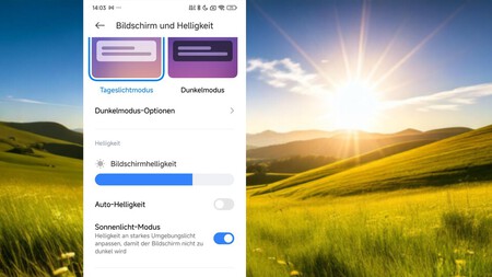 O brilho automático precisa ser desativado para que seja possível ativar o modo luz solar. (Imagem: Adobe Firefly)
