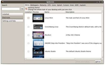 Epidermis Theme Manager: descargar e instalar temas automáticamente en GNU/Linux