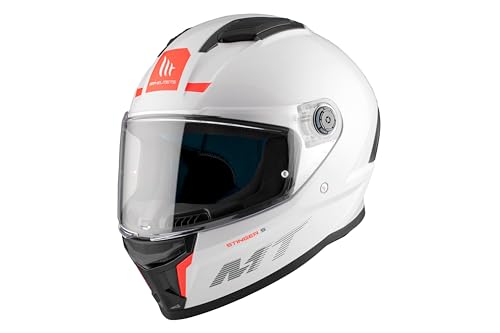 MT Helmets Stinger 2 – Casco Moto Integral Deportivo con Pantalla Antivaho Compatible con Pinlock, Visor Solar Full Vision, Interior Lavable y Calota HIRP | Homologado ECE 22.06 & Dot