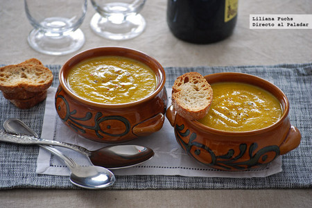 Crema de calabacín y zanahoria al curry. Receta