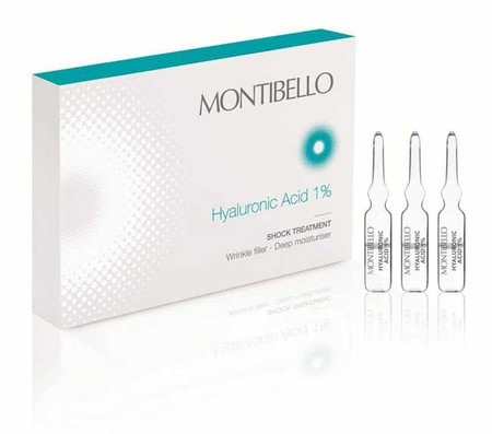 El ácido hialurónico de Montibello en cómodas ampollitas, para aplicar por la noche