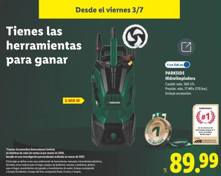 Folleto Lidl Hidrolimpiadora Parkside