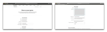 Apple Arcade 用のゲームに関して Apple に連絡するために開発者が記入する必要があるフォーム。