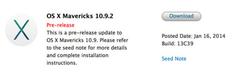 Segunda beta de OS X 10.9.2 con bloqueo de contactos en iMessage y FaceTime