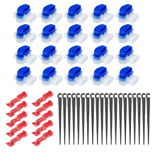 Juego de 20 conectores de cable para robot cortacésped, 20 clavos para robot cortacésped, cable de limitación impermeable, con relleno de gel, compatible con todos los robots cortacésped de jardín