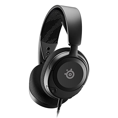 SteelSeries Arctis Nova 1 - Cascos Gaming Con Cable Multisistema - Controladores Hi-Fi - Audio espacial 360° - Almohadillas de espuma con memoria - Ultraligeros - PC, PS5, PS4, Xbox - Negro