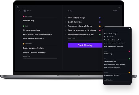 Slash: una aplicación de productividad que busca ayudarte a completar tus tareas una por una