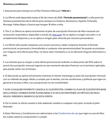 Términos y condiciones