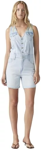 Levi's Mujer Overall Vest Romper con botones, Standard Fit, Azul (Rom Com), XS
