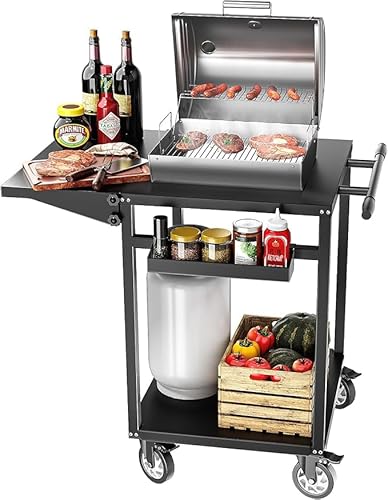 VELPAX Carrito de Parrilla de 2 Niveles de Barbacoa