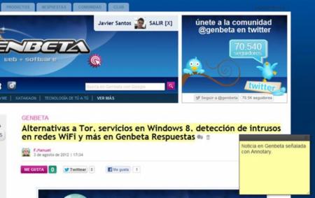 Annotary, herramienta para destacar textos y añadir anotaciones a páginas web