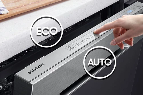 ;odo ECO y AUTO en un lavavajillas Samsung