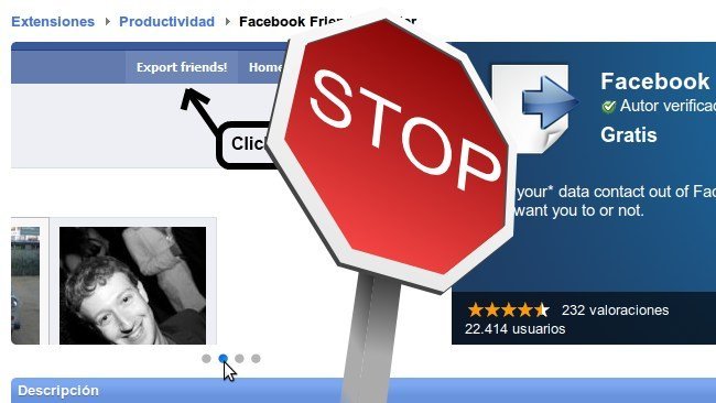 Facebook bloquea una extensión que permite exportar los contactos de los usuarios