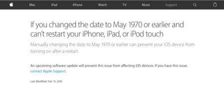 Apple reconoce el bug '1970': lo solucionará mediante una actualización