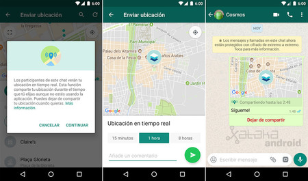 Whatsapp localización tiempo real