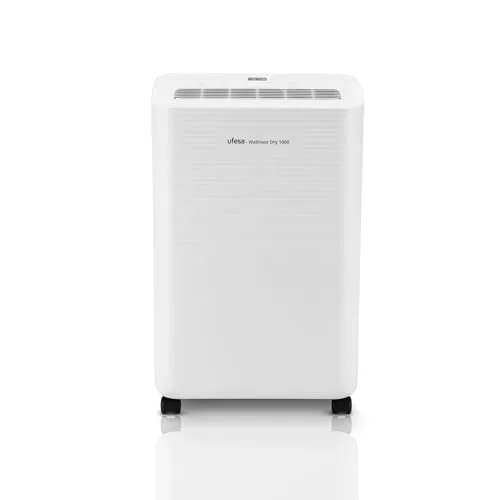 Ufesa Wellness Dry 1000 Deshumidificador 250W, 10L/24h, Silencioso 47dB con Panel Intuitivo, Función Secado Ropa, Sensor de Humedad, 2L capacidad, 2 Velocidades, Temporizador, Hasta 40m2
