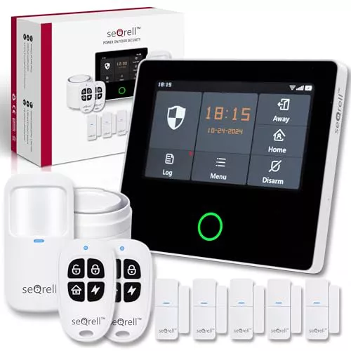 seQrell® Kit Alarma Casa sin cuotas gsm 4G e WiFi, Alexa, Tuya Smart Life