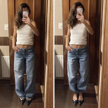 De vaqueros anchos a pantalones bombachos en cinco segundos y sin gastar ni un euro: hemos probado el truco viral que funciona de verdad