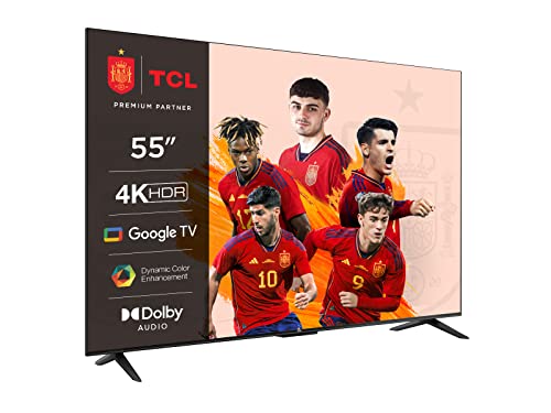 TCL 55P639 - Smart TV 55" con 4K HDR, Ultra HD, Google TV, Game Master, Dolby Audio, Google Assistant Incorporado & Compatible con Alexa, Metalizado Oscuro