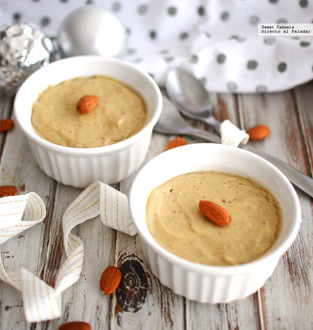 Natillas de almendra al brandy. Receta de postre