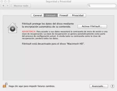 Encriptando el disco de arranque con FileVault