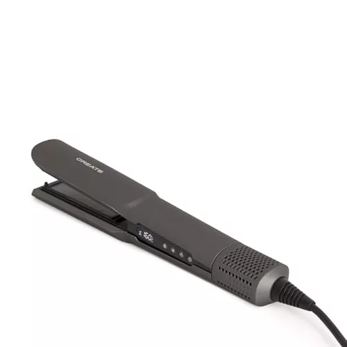 CREATE/CERAMIC AIR STYLER DUAL/Plancha secador iónico grafito para pelo mojado o seco/Pantalla LCD, revestimiento cerámico, secado rápido, temperatura y velocidad ajustable, 1300W