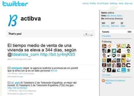 Cotizaciones bursátiles a través del twitter de @actibva