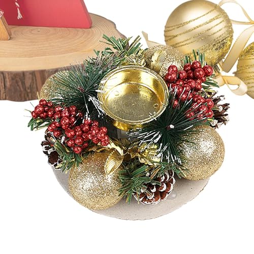 Centro de mesa portavelas navideño