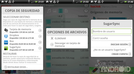 SanDisk Memory Zone, servicios adicionales