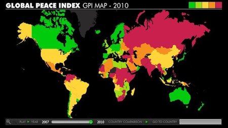El mapa de la paz en el mundo
