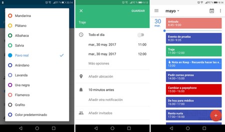 Colores Google Calendar