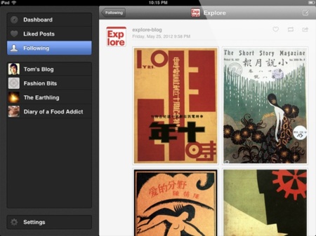 TumbleBee, cliente de Tumblr nativo para el iPad