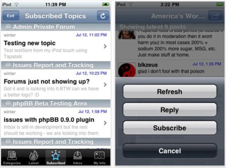 Navega por tus foros favoritos desde tu iPhone e iPod touch