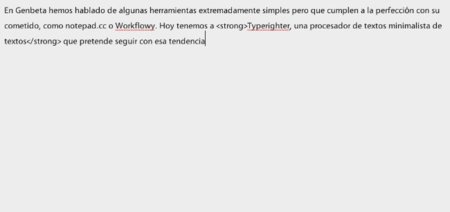 Typerighter, un procesador de textos simple pero capaz en el navegador