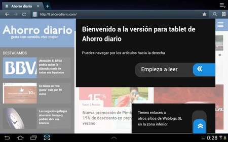 Ahorro diario ya está adaptado a tu tablet 