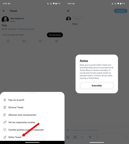 Editar Tweets Twitter 