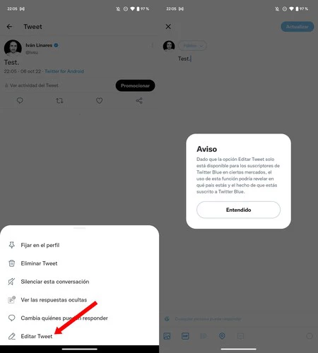 Twitterのツイートを編集する