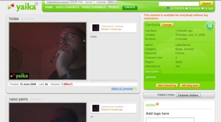 Yaika, servicio de lifecasts de video y radio online