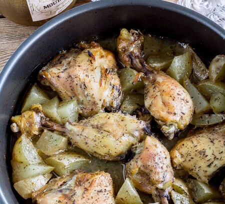 Pollo al horno con mostaza y miel. Receta fácil