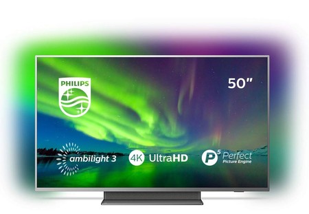Smart TV Android 4K de 50 pulgadas Philips 50PUS7504/12, con Ambilight, rebajadísima en los Días Sin IVA de MiElectro: por 449 euros