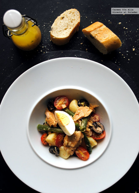 Ensalada de judías y patatas a la francesa. Receta