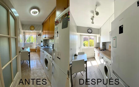 El Antes y Después de una cocina "difícil" pero muy bien resuelta