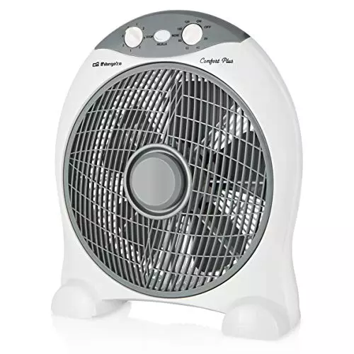 Orbegozo BF 1030, Ventilador de suelo, 45 W, 3 velocidades de ventilación, temporizador hasta 2 horas, dispositivo de seguridad antivuelco, asa para transporte, 30 cm diámetro, color blanco