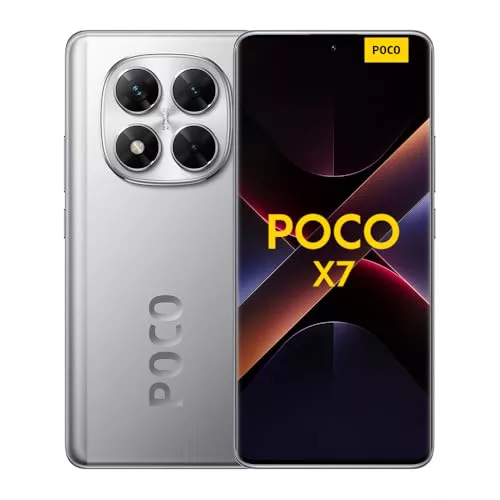 Xiaomi POCO X7 - Smartphone de 8+256GB, Pantalla CrystalRes 1.5K AMOLED Curva, MediaTek Dimensity 7300-Ultra, Cámara de 50 MP, Carga Turbo de 45W, Cargador no Incluido, Plata (Versión ES)